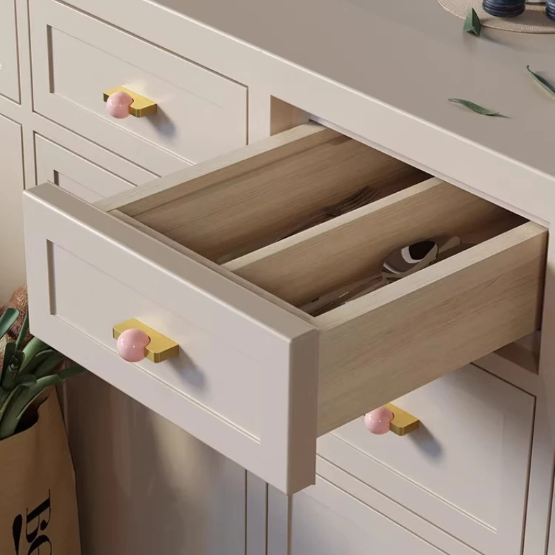 Furniture Hardware Drop Pulls - 흰색 크리스탈 볼 + 황동 소재